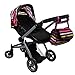 Mommy & Me Babyboo Deluxe Doll Stroller Foldable Doll Pram with Convertible Seat, Swiveling Wheels, Basket, Adjustable Handle and Free Carriage Bag