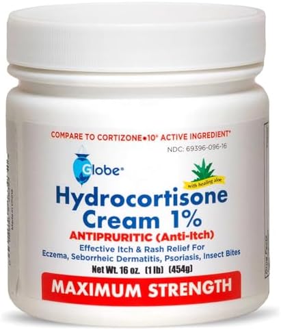 Globe Hydrocortisone Maximum Strength Cream 1% w/Aloe, 16 oz, Ant...