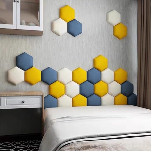 Cabecero de cama acolchado autoadhesivo hexagonal decorativo para cuarto de niños 2