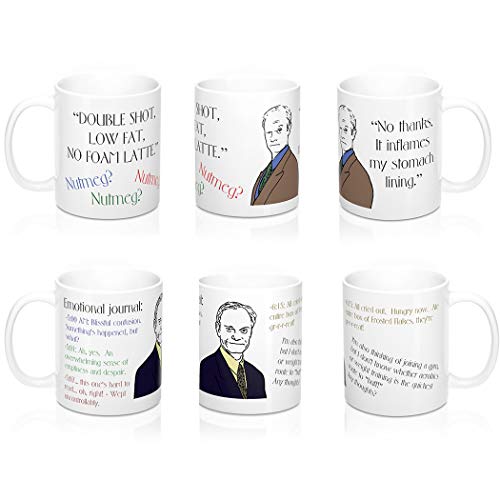 Best Cyber Monday 🔥 Niles Mug Set of TWO: Niles' Coffee Order and Niles' Emotional Journal, Frasier Fan Set