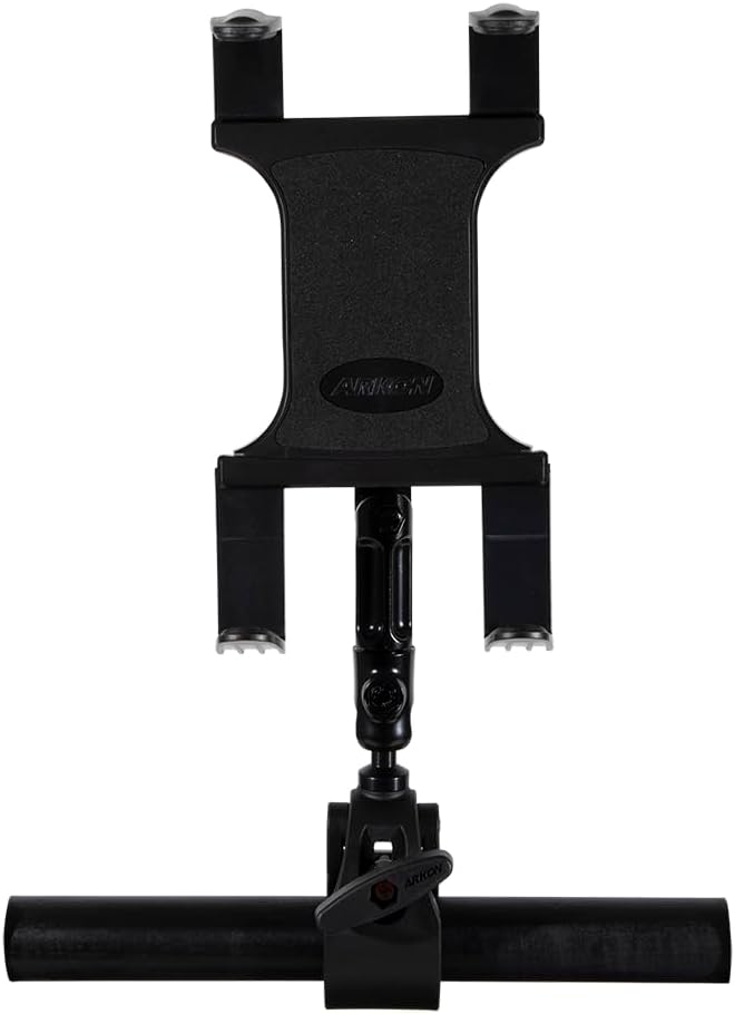 ARKON Mounts Slim-Grip Tablet Holder with Multi-Angle Arm and Clamp Mount | Flexible Arm Positioning | Strong Extra-Wide Clamp | Compatible with iPad, Samsung, Google, and More