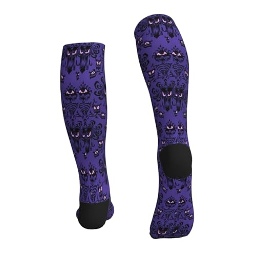 Haunted Mansions Print Athletic Support Socks 15-20mmhg Gradual Compression Running Socks Travel Workers3