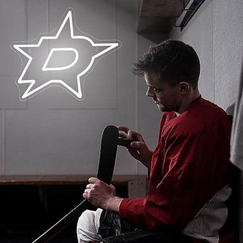 Image of Ice Hockey Neon Sign,Ice Hockey Team,Ice Hockey LED Sign,Sport Neon Lights,Hockey Light, Hockey Club Decor,Hockey Gifts for Boys,Dallas Hockey Fans,Size 16.5 * 14.2 inches(XD103)