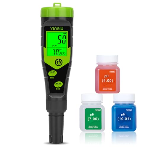 YINMIK Medidor de pH y TDS, Medidor de pH Digital con Solución Ca...