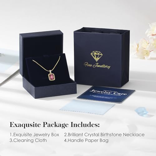 Poekio Gold Jewelry for Women 18k Gold Necklace Birthday for Wife Wedding Anniversary Women Ideas for Her Wives Girlfriend Mom Daughter Pendant Purple Amethyst Crystal Birthstone February by Poekio - Image 6