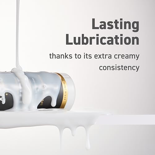 XESSO Water-Based Creamy Lube, Unscented 16 fl oz, Thick White Gel-Like Slippery Glide, Hypoallergenic for Women, Men & Couples. Made in US & Discreet Package. Package May Vary