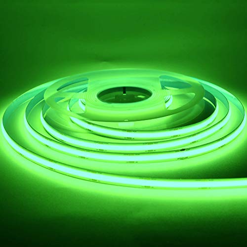 Image of 384Led /m 16.4ft COB Flexible LED Strip Light DC12V /24V Bendable Tape (24V, Green)