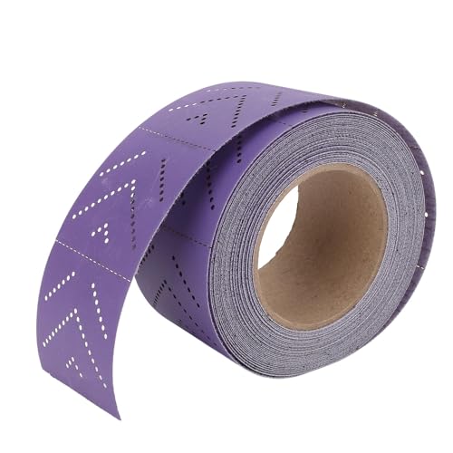 Ceramic Sandpaper Roll, 400 Grit, Multi Hole Dustless Abrasive Longboard Sandpaper for Automotive Wood Metal Paint, 70mmx12m