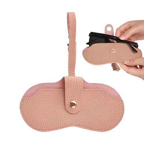 Porte-étui de verres de voyage, couverture de spectacle en cuir | Porte-lunettes mince compacts avec doublure résistante à des rayures, Souplage de rangement des lunettes pour un usage quotidien, des