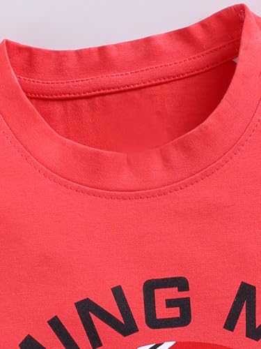 Image of Amazon Brand - Jam & Honey Boys Cotton Graphic Printed Half Sleeves T-Shirt | Regular Fit | Soft & Breathable (Available in Pack of 3 & Pack of 5) (2 to 8 Years)