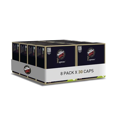 Caffè Vergnano 1882 - 240 Capsule Caffè Compostabili e Compatibili con Nespresso, Oro - 8 confezioni da 30 capsule