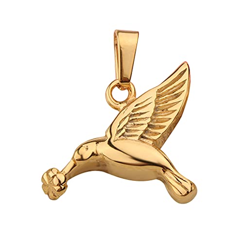 Newmind 1 pingente de urna em forma de beija-flor feito de aço inoxidável para animais de estimação