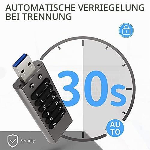 Sicheres USB Laufwerk, 32GB VerschlüSseltes USB Flash Laufwerk Hardware Passwort Erinnerung Stick mit Tastatur U Disk Flash