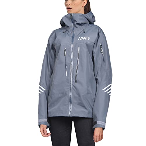 Ladies Sailing Jacket with Bib Pants Women Waterproof Breathable Rain Suit Fishing Foul Weather Gear (Grey, Medium) - Thumbnail 2