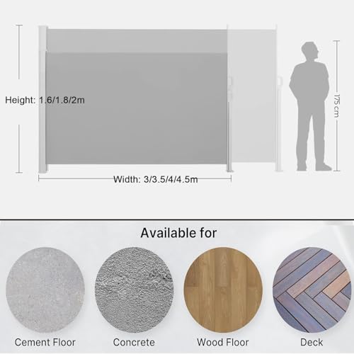 Auvent latéral en polyester synthétique imperméable pour terrasse extérieure - 7