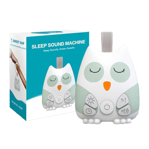 PandaEar Portable White Noise Machine for Baby, 15 Soothing Sound, Night Light, Sleep Sound Timer and Powered by USB for Baby Kids (Owl)