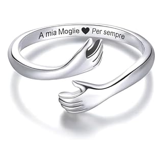 Bramart Anello da Donna A Mia Moglie in Argento Sterling 925 Regolabile Regalo Anniversario d'amore per Moglie Regali Matrimonio - Dimensione Regolabile Anelli - Cofanetto incluso