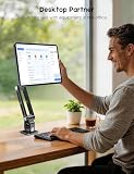 OHLPRO Uchwyt ścienny na tablet, magnetyczny, aluminiowy uchwyt na tablet, obracany z przegubem 360°, kompatybilny uchwyt ścienny do iPad Pro Air Mini, Galaxy Tab, iPhone, urządzeń o przekątnej ekranu