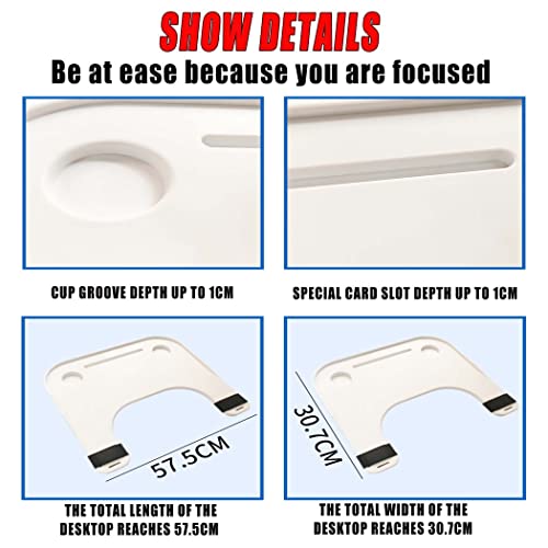 Bueuwe Wheelchair Tray Table With Cup Holder And Cell Phone Holder, Easily Detachable, Medical Portable Wheelchair Table Accessory For Eating, Reading, Resting, Fits 16" - 20" Wheelchair Arm (White) #TOP5