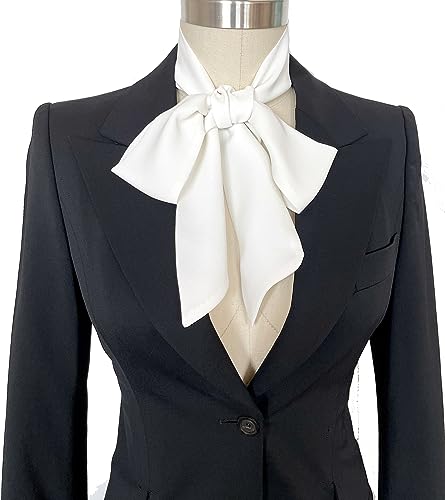 Ivory Skinny Scarf, Neck Bow or Neck Tie, 57