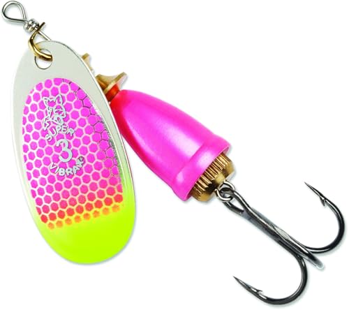 Blue Fox Classic Vibrax 04 Tackle, Pink Scale Chartreuse Tip UV, 3/8