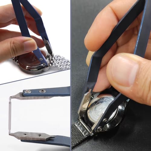 Pince à ressort pour horloger, ajusteur de bracelet de montre, outil de réparation pour retirer le bracelet de montre, pince à épiler en V, réparation de montres pratique – vue 5