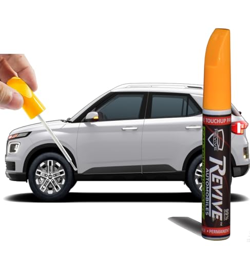 Image of Revive touchup paint pen compatible with Hyundai venue colors, factory Quality & matched 2K paint (Atlas White (SAW))