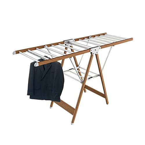Tendedero Plegable portátil con Altura Ajustable, tendedero Plegable de 2 Niveles para Uso Interior y Exterior, tendedero Independiente (160 cm de Largo), Gran Capacidad de Carga.
