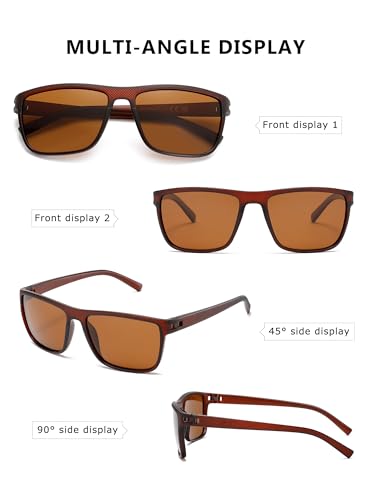 Square Polarized Sunglasses for Men Vintage Style Driving Fishing Golf Travel Sun Glasses UV Protection4