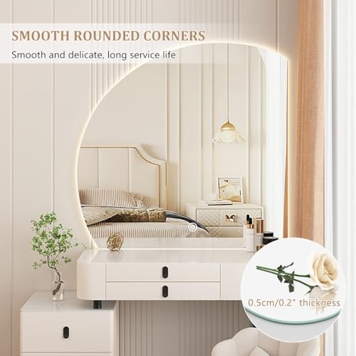 Miroir salle de bain LED dimmable et incassable moderne - 5
