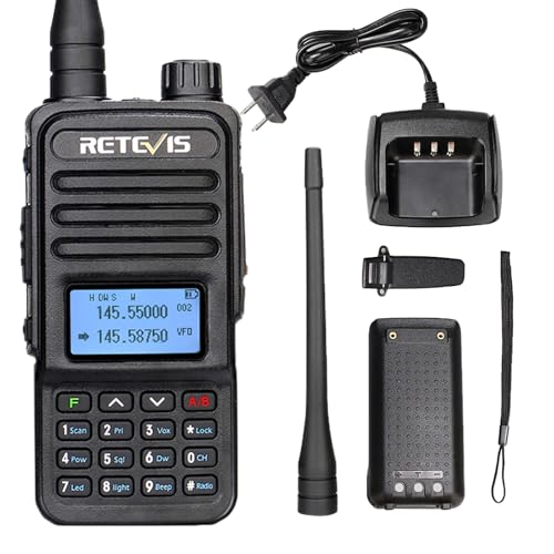 Retevis RT85 Radioaficionado Doble Banda, Walkies Profesionales Largo Alcance,1750Hz, 200 Canales, CTCSS/DCS VOX, DTMF, 1400mAh, Radio Walkie Talkie Portátil con para Radioaficionados, Caza (1 Pieza)