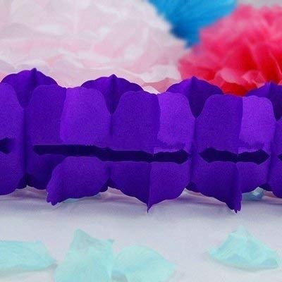 Joinwin 6Pcs Hanging Garland Four-Leaf Clover Garland Tissue Paper Flowers Garland Wedding Decor Party Decor 11.81Feet/3.6M (Dark Purple)