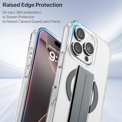 Image of GRIPP Holdit Case Compatible with Mag-Safe for iPhone 16 Pro Max | 8ft Drop-Tested with D30 Technology, Integrated Flexible Grip Band, Scratch Resistant, Shockproof, Lightweight Back Cover - Grey
