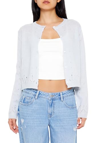 Forever 21 Women's Eyelet Cardigan Sweater