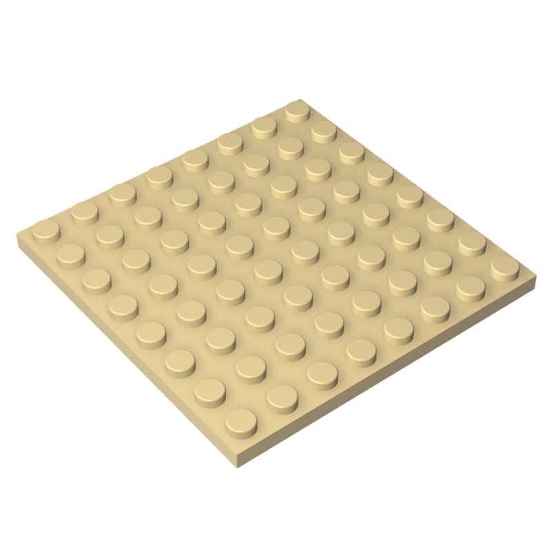 41539 Foundation Plate Plate 8x8 10 Pieces GDS-528 Compatible with Lego Building Blocks Color:Tan โ image 1