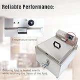 110V Industrial Shallow Funnel Cake Deep Fryer Stainless Steel Single-cylinder with 2 Rings