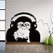 Produktbild ACEYCYS Denken Gorilla Wandtattoos Kunst Design Dekoration Vinyl AFFE Musik Wandaufkleber Schlafzimmer Wandkunst Wandbild 56x64 cm