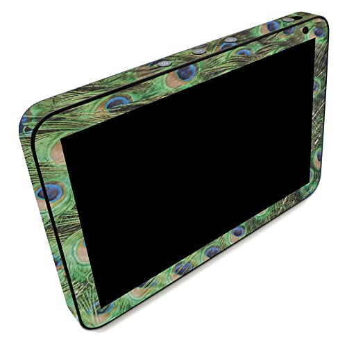 Image of MightySkins Carbon Fiber Skin Compatible with Amazon Echo Show 8 (Gen 2) - Peacock Pattern | Protective, Durable Textured Carbon Fiber Finish | Easy to Apply
