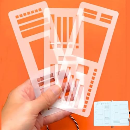 3 piezas Plantilla flexible para registros hecha a mano, stencil plantillas de diario, plantillas para planificadores, plantilla de planificación reutilizable, plantilla decorativas y plásticas