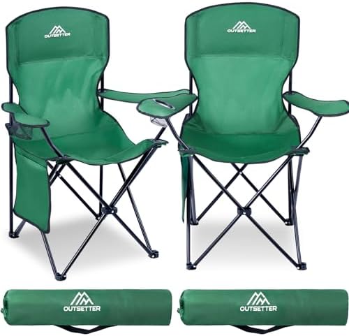 Vivo Technologies Sedia Da Campeggio Pieghevole – Set Di 2, Grigia, In Poliestere 600D E Acciaio – Con Portabicchiere, Tasca, Schienale Alto, Fino A 120kg