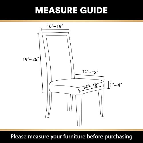 Stretch Dining Chair Covers Set Of 4 Parson Chair Covers For Dining Room Chair Slipcovers Chair Protectors Covers, Feature Textured Checked Thick Jacquard Fabric, Biscotti Beige #TOP6