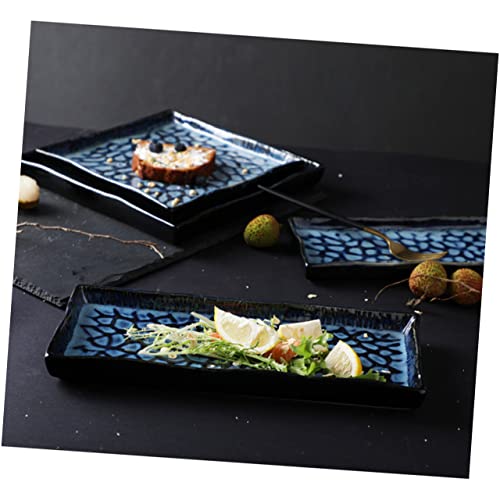 Plato rectangular de cerámica para sushi y frutas miniatura 3