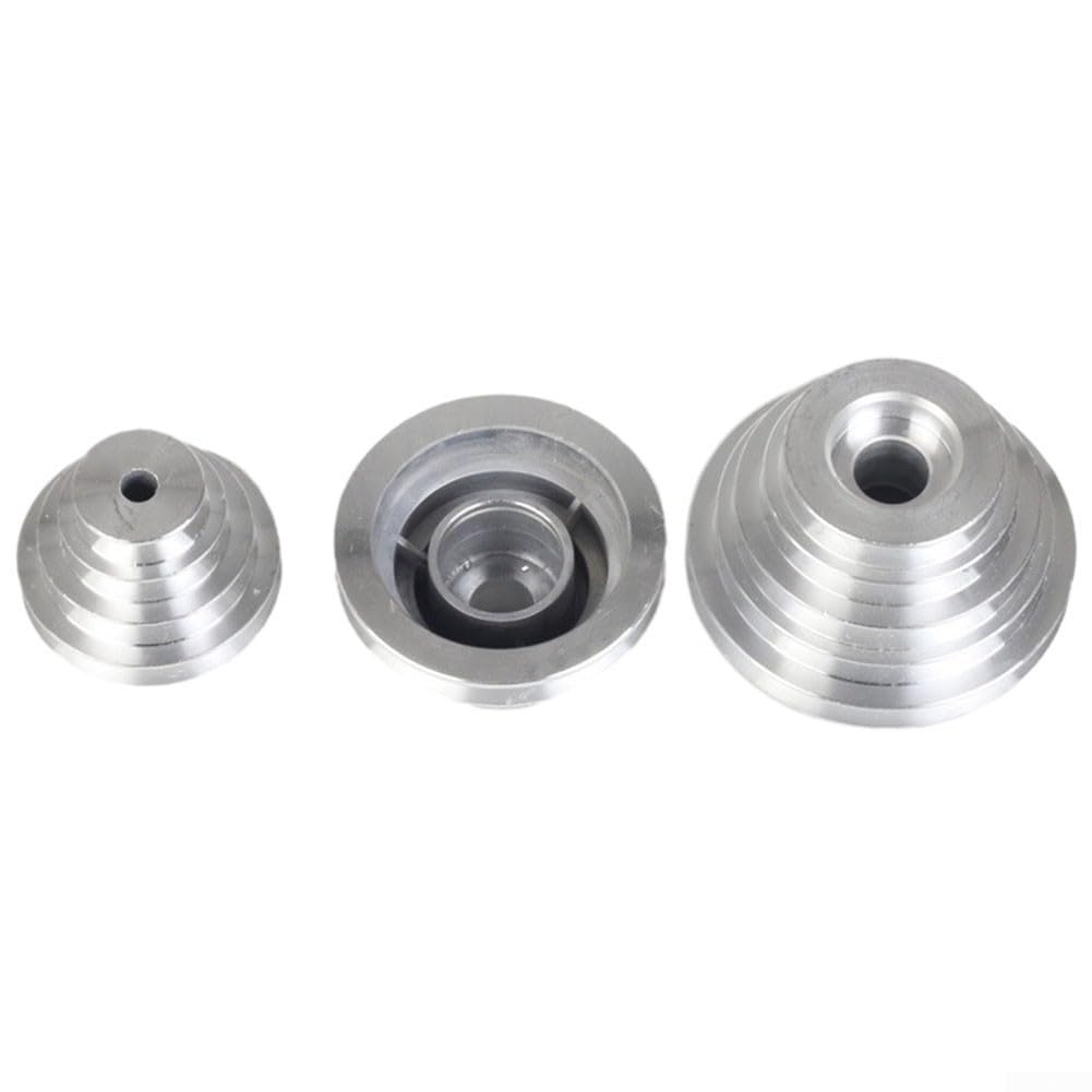 Polea de correa escalonada de aluminio Z4116 para taladro, agujero de 14 mm, aluminio (juego de 3 unidades)