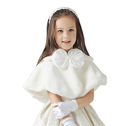 Ivory Faux Fur Flower Girl Bolero Shrug Accessories Princess Cape