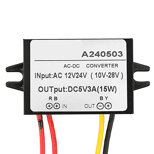 Generic Módulo Convertidor de 5V CC, Rendimiento Estable para Monitor de Pantalla de Coche, Cámara, Ventilador, Bomba de Agua, IP67, Resistente Al Agua y Al Polvo (3A)