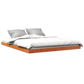 vidaXL Solid Wood Bed Wax Brown 150 x 200 cm Pine