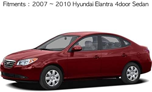 Smoked Black Side Window Wind Deflectors Visor Rain Wind Guards 4p for 2007-2010 Hyundai Elantra 4door Sedan Model