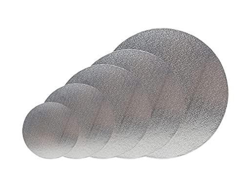 5 Pack Cake Boards, 4, 6, 8, 10, 12 Inch Cake Base Cardboards, Round Cake Circles, 1 Of Each Size, Set For Baking Cake Decorating, Silver #TOP5