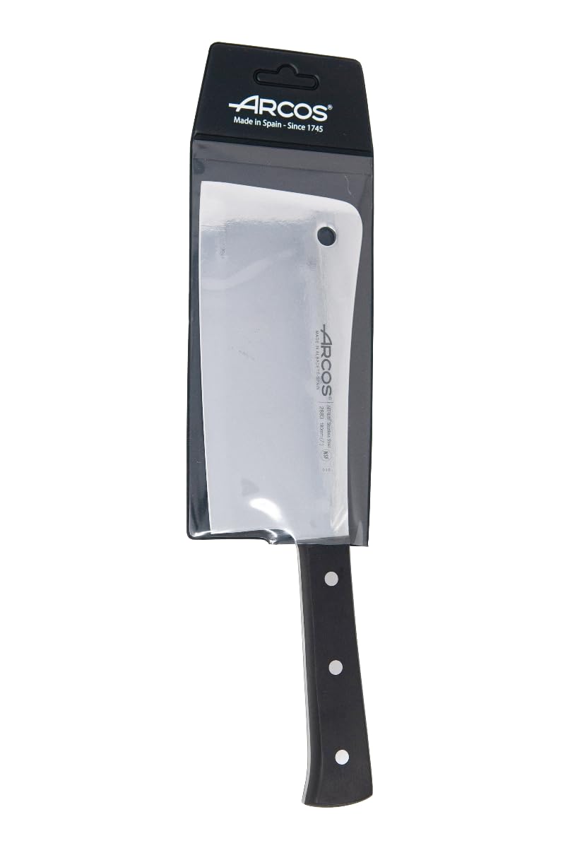 Arcos 288300 Serie Universal - Hackmesser - Klinge Nitrum Edelstahl 180 mm - HandGriff Polyoxymethylen (POM) Farbe Schwarz, 22.5 x 20 x 20 cm