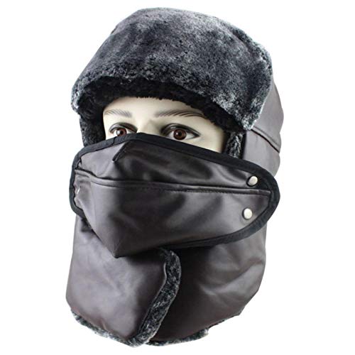 Chapka homme armée militaire en cuir PU premium et finitions Ushanka